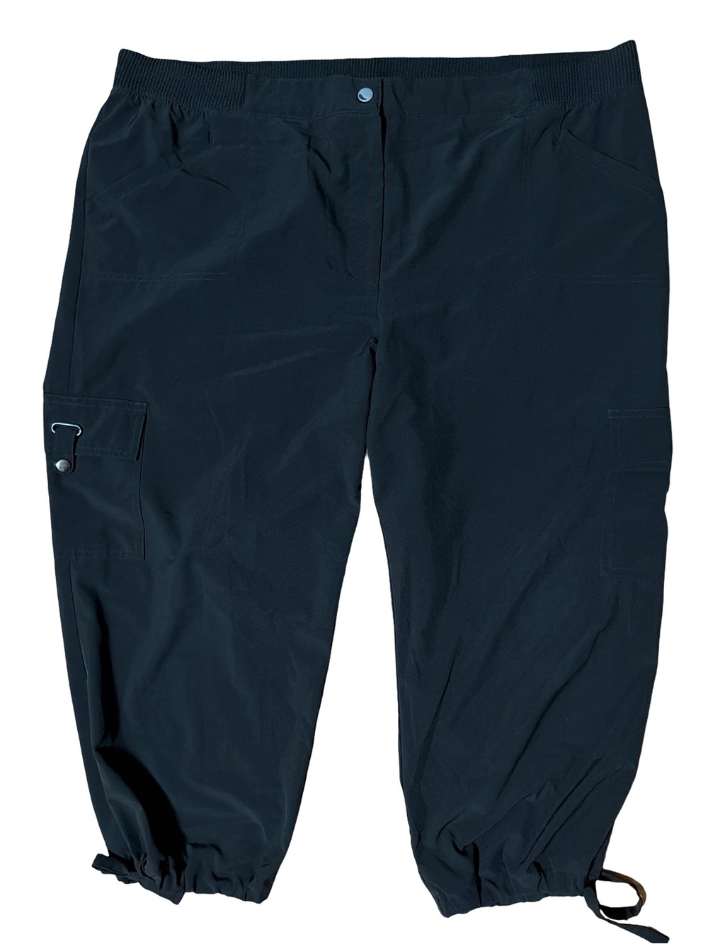Chico's Black Cropped Cargo Pull On Pants Size 3